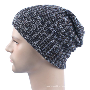 Chapeau de bonnet chaud à double couche de bonnet tricoté pour homme (HW424)